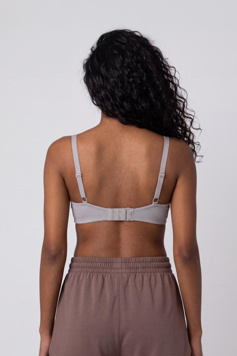 Women Grey Textured Bra - Image 5