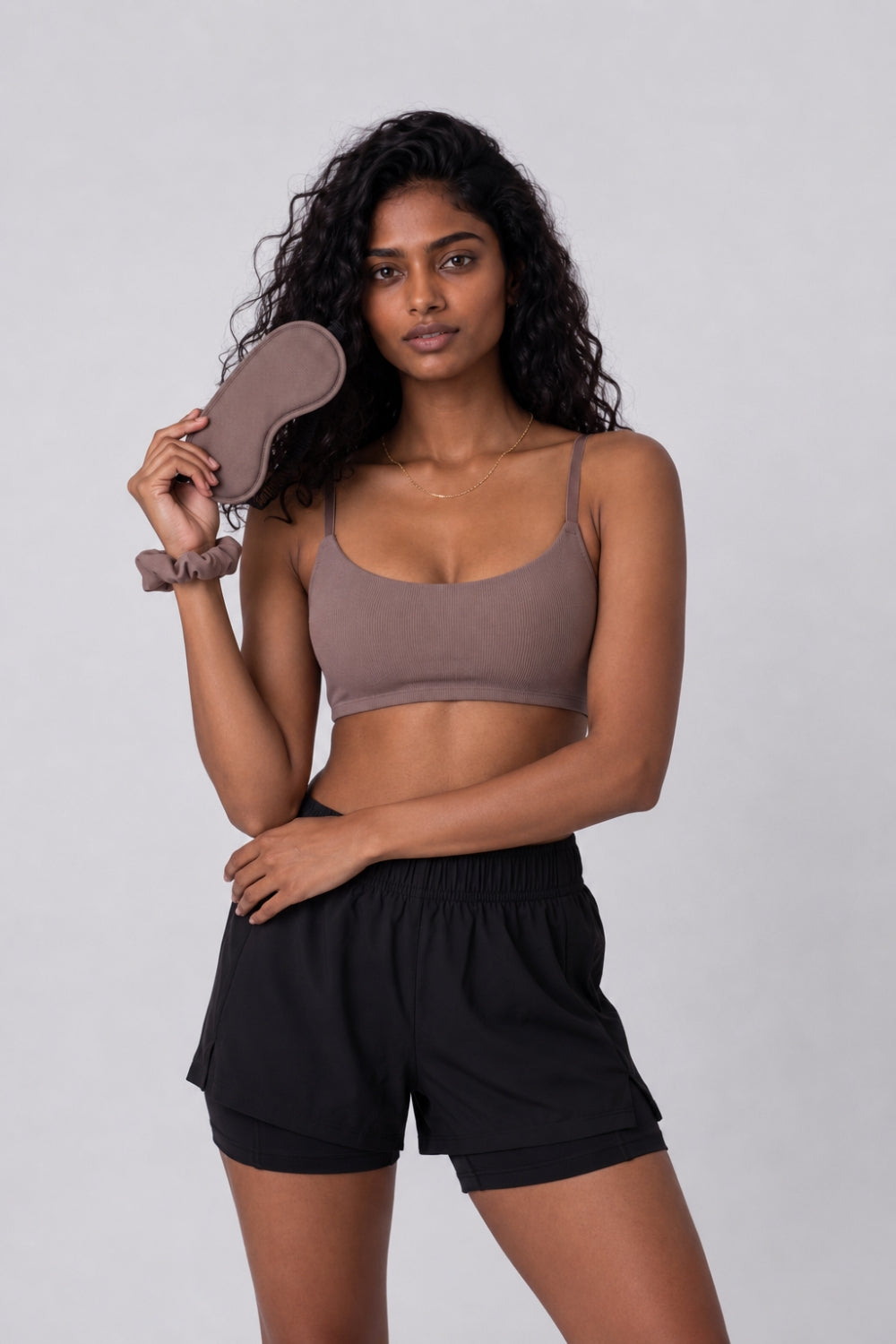 Women Brown Textured Bra - Image 1