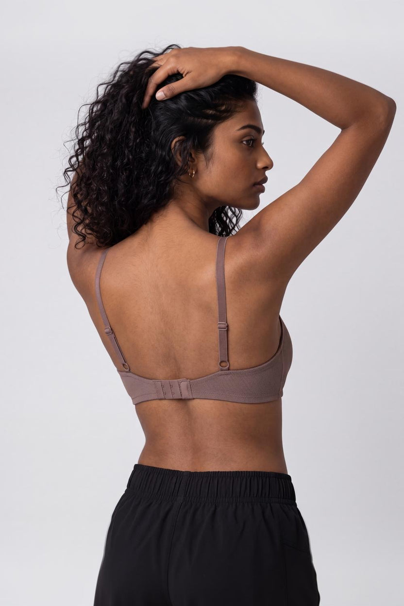 Women Brown Textured Bra - Image 5