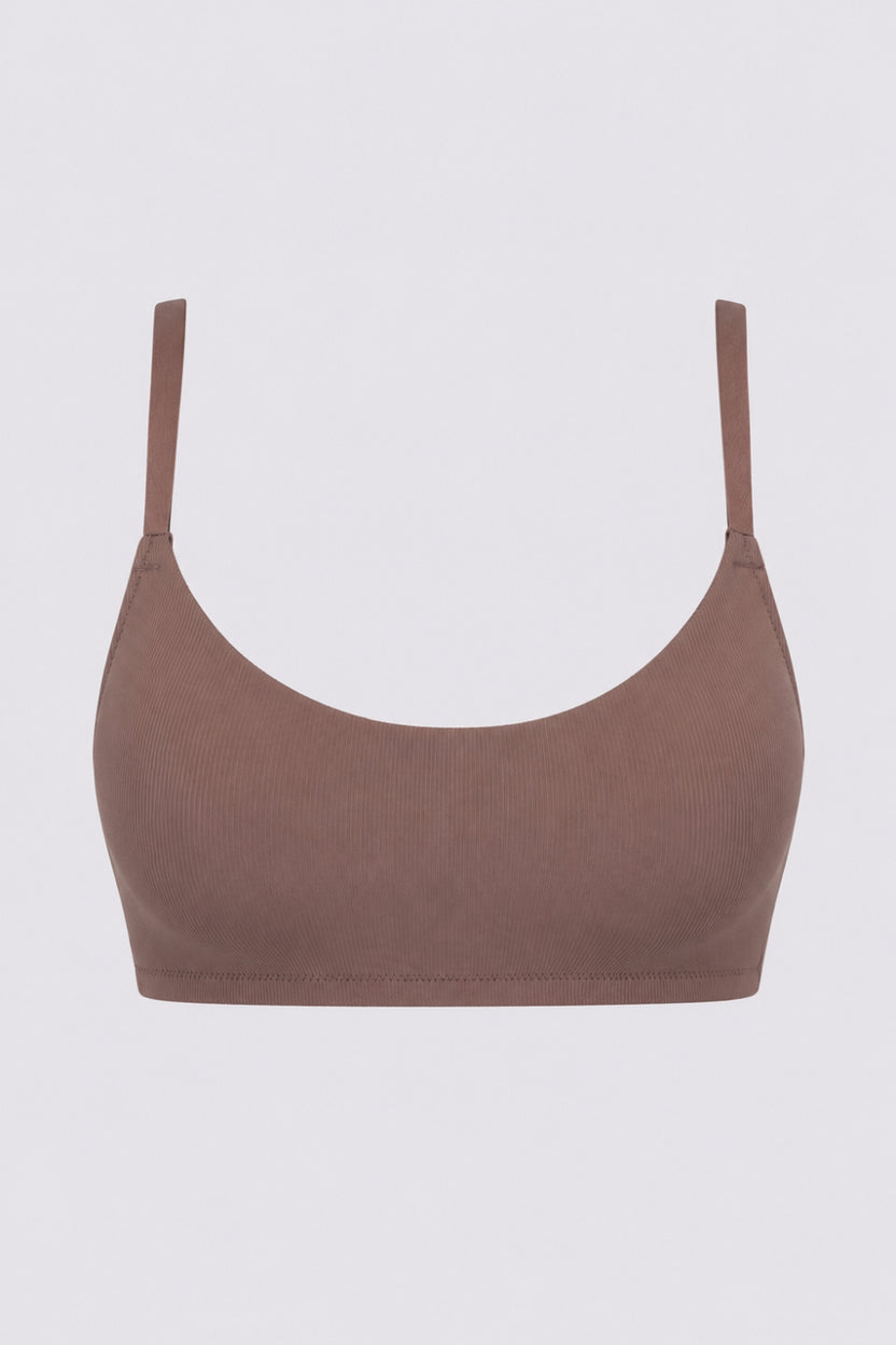 Women Brown Textured Bra - Image 7