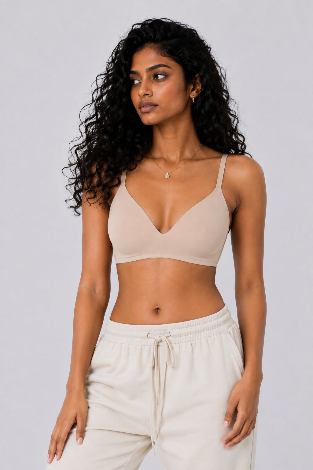 Women Beige Nylon Blend Bra - Image 2