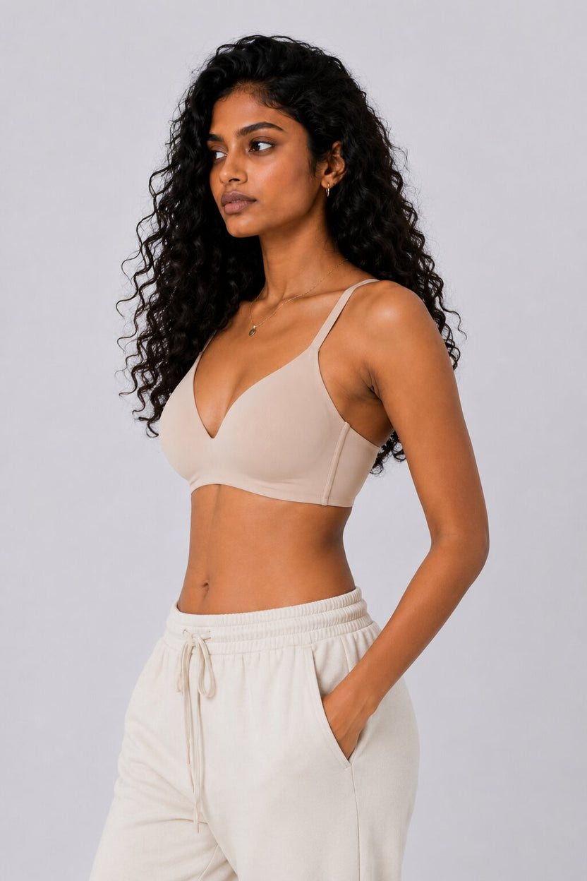 Women Beige Nylon Blend Bra - Image 4