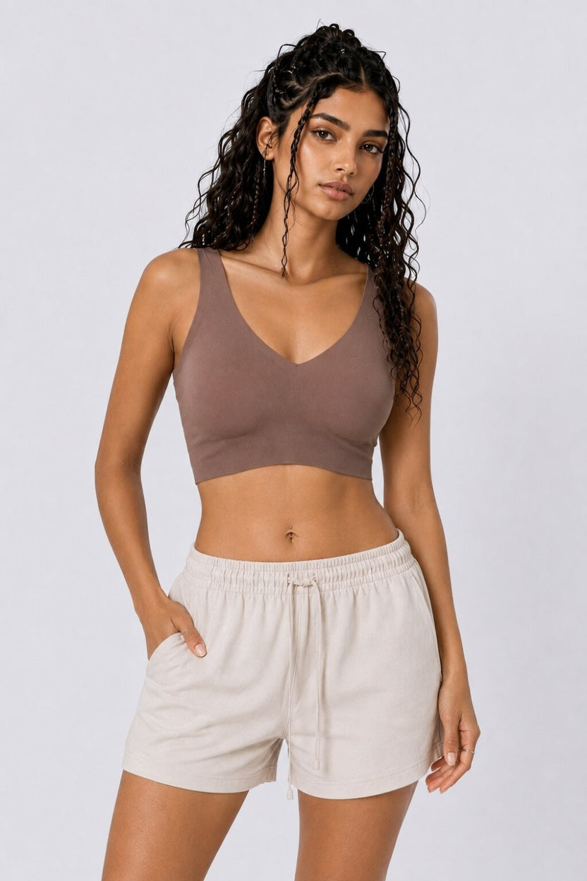Women Brown Seamless Bra - Image 2