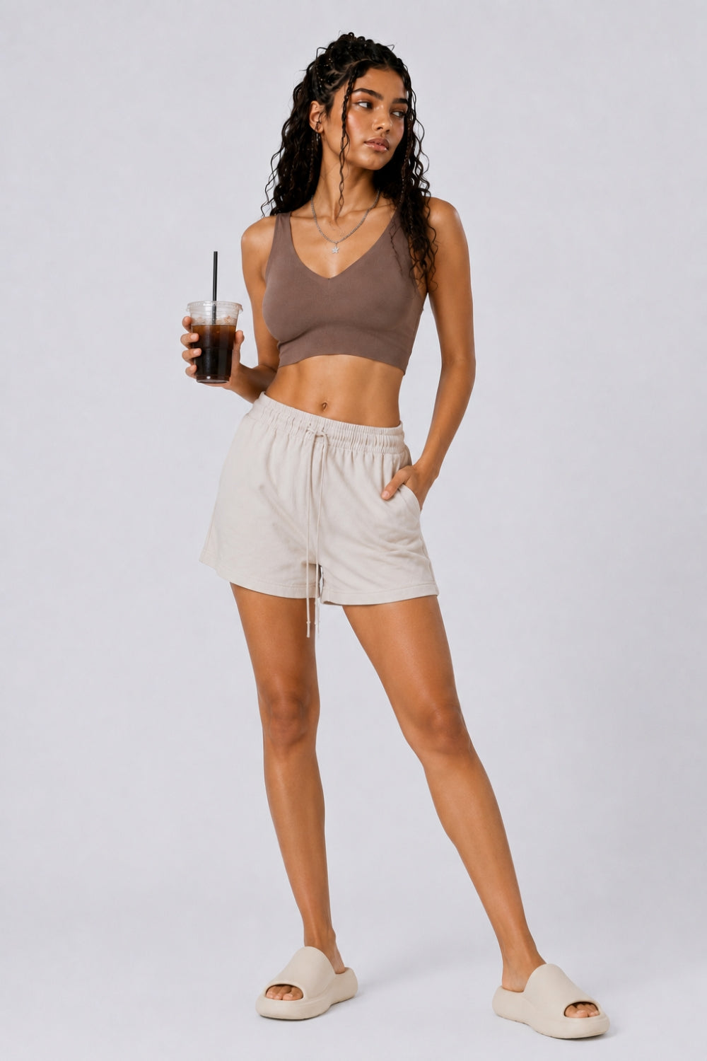 Women Brown Seamless Bra - Image 6