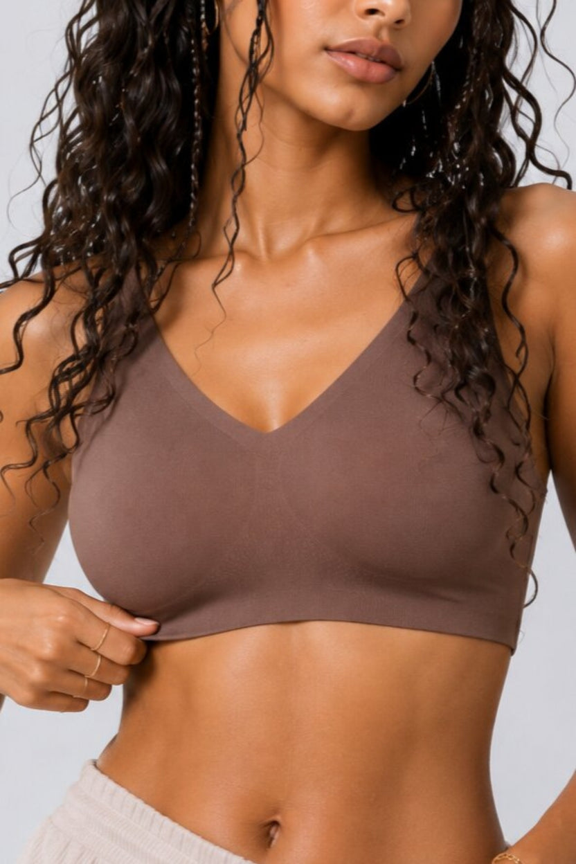 Women Brown Seamless Bra - Image 8