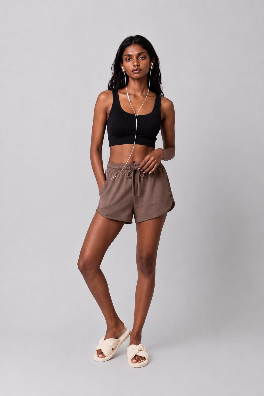 Womens Black Ribbed Bra - Image 6