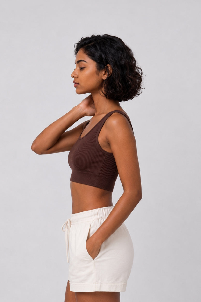 Women Brown Textured Bra - Image 4