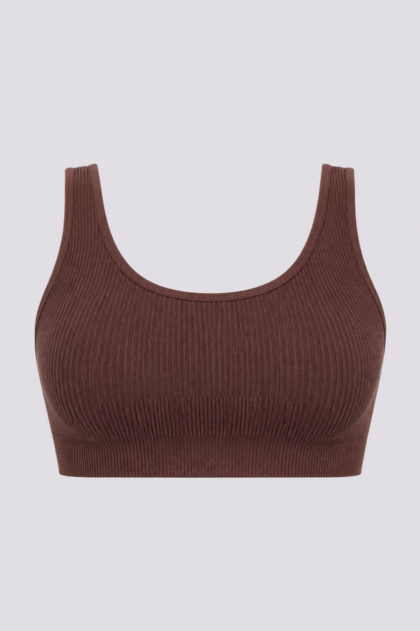 Women Brown Textured Bra - Image 7