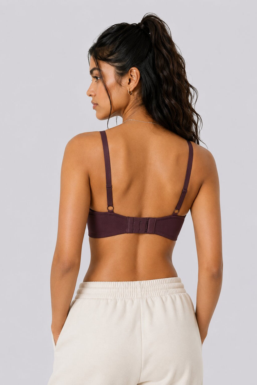 Women Purple Nylon Blend Textured Bra - Image 5