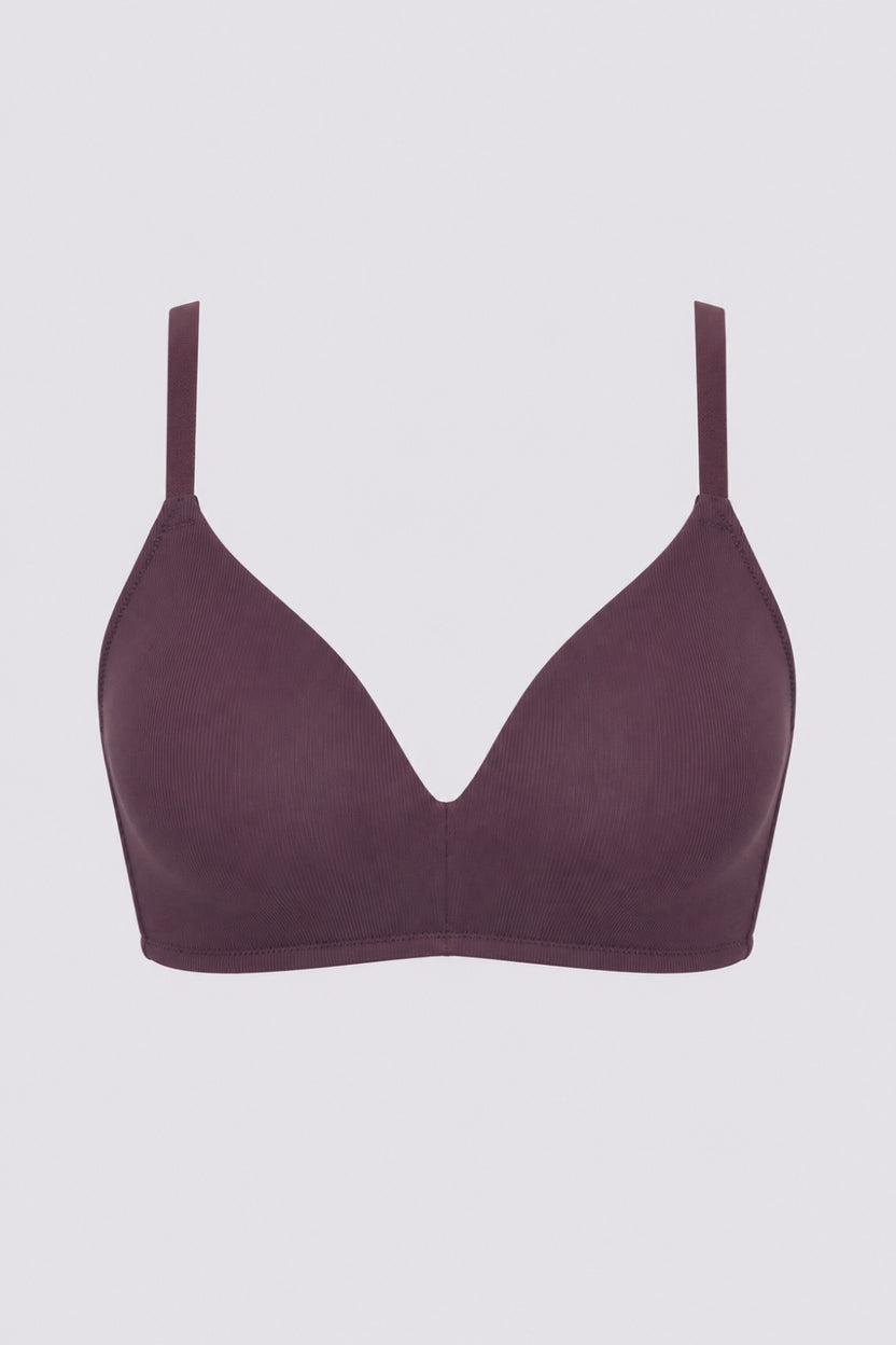Women Purple Nylon Blend Textured Bra - Image 7