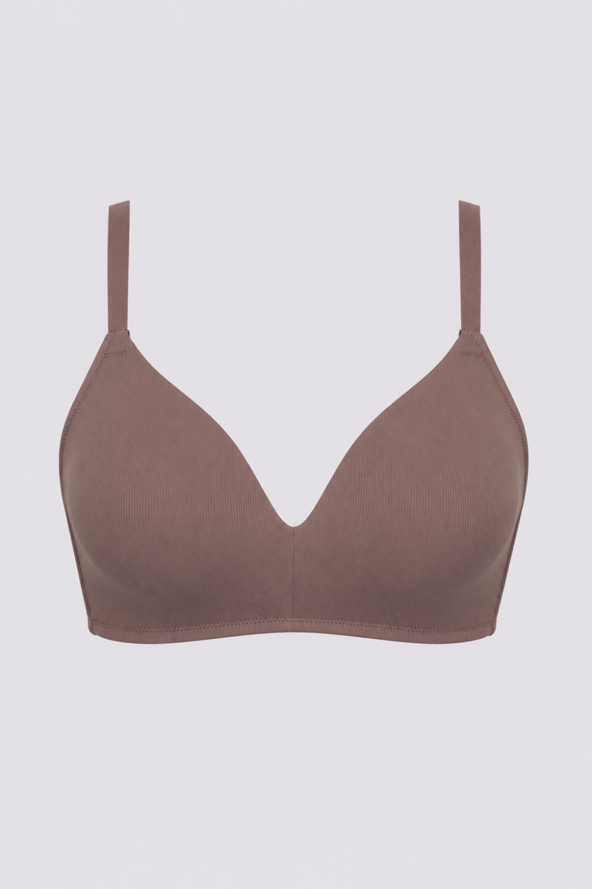 Women Brown Nylon Blend Textured Bra - Image 7