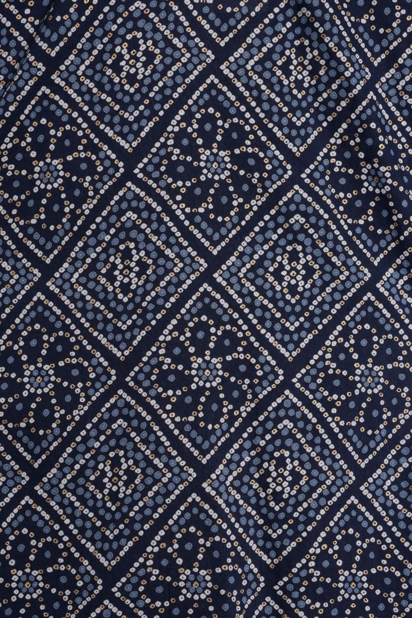 Womens Navy Bandhani Print Tunic - Image 8