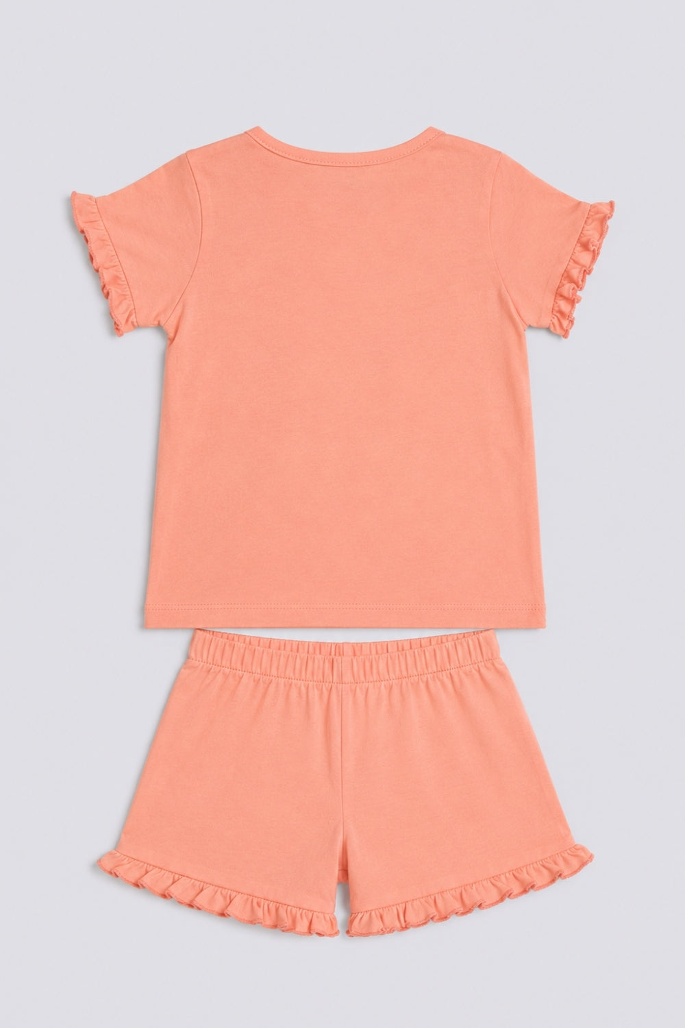 Infant Girls Peach Cat Print Co-ord Set - Image 3
