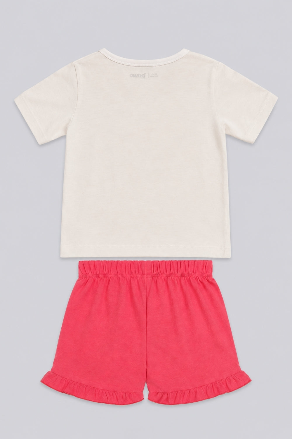 Infant Girls White Flamingo Print Co-ord Set - Image 3
