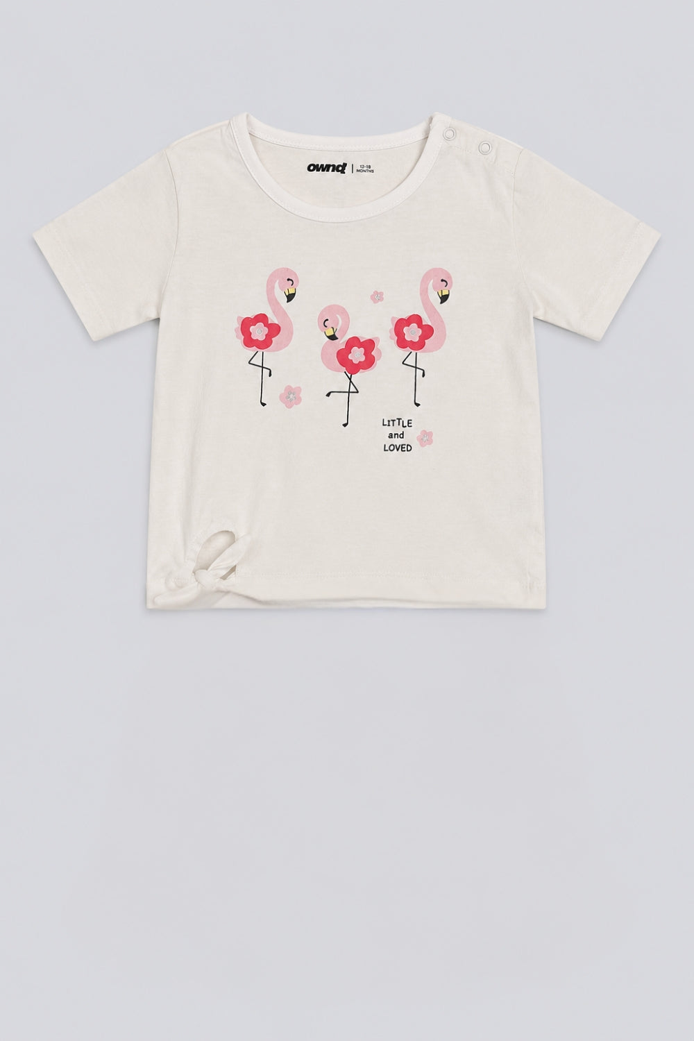 Infant Girls White Flamingo Print Co-ord Set - Image 4
