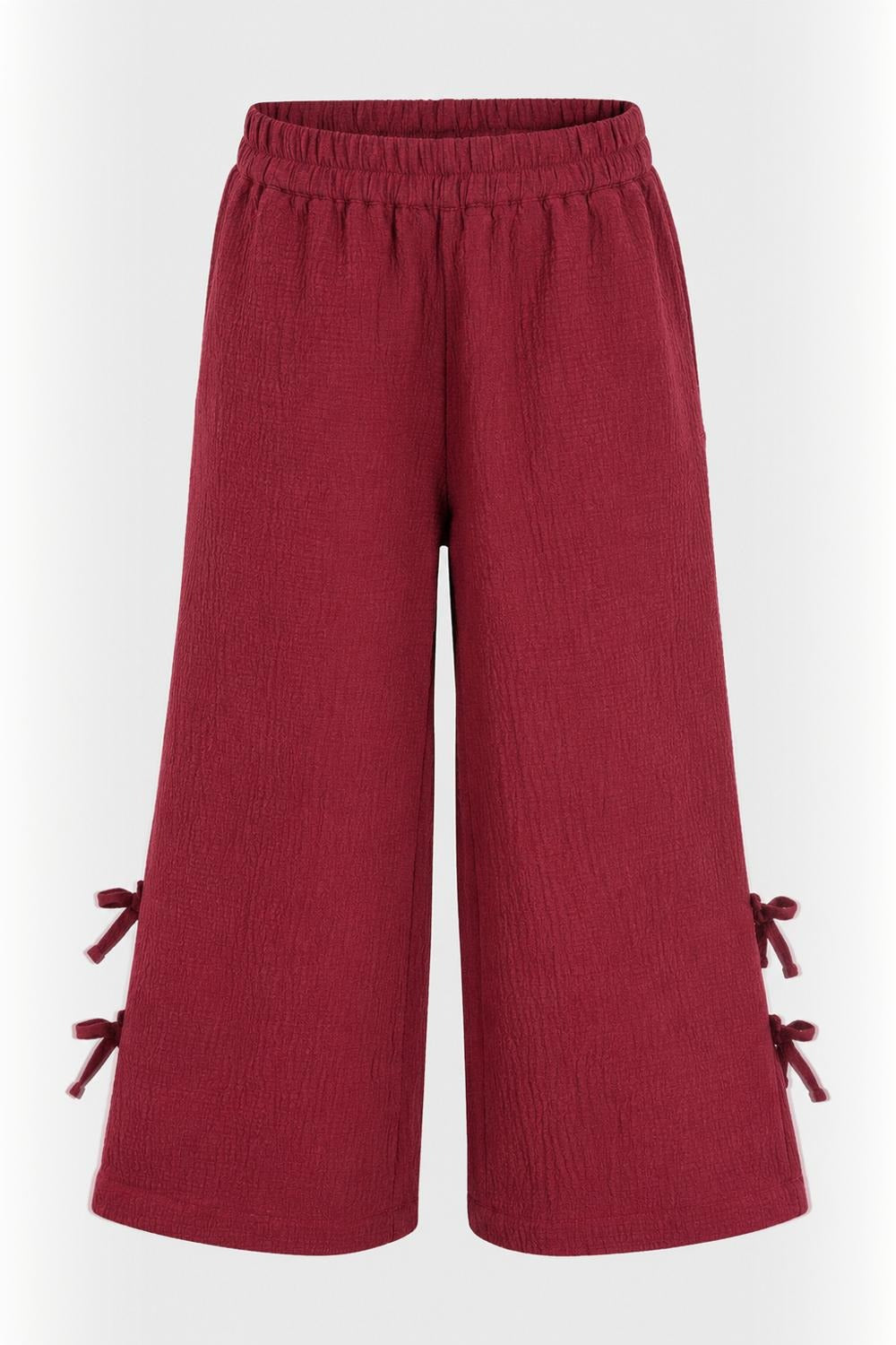Girls Red Textured Peplum Co-ord Set - Image 4