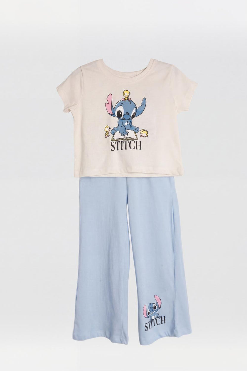 Girls Light Blue Disney Stitch Printed Night Set - Image 2