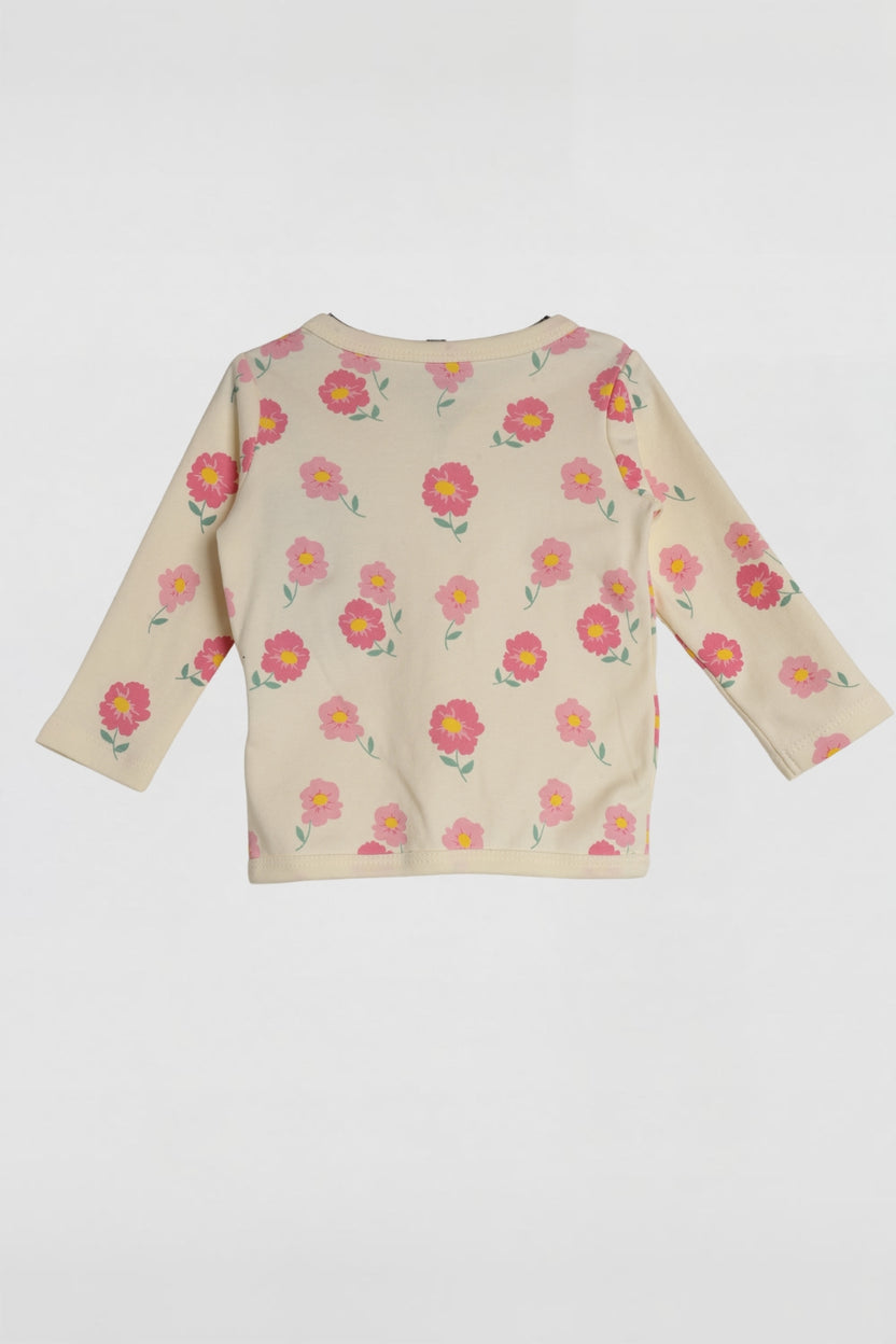 Infant Girls Cream Floral Print Co-ord Set - Image 3
