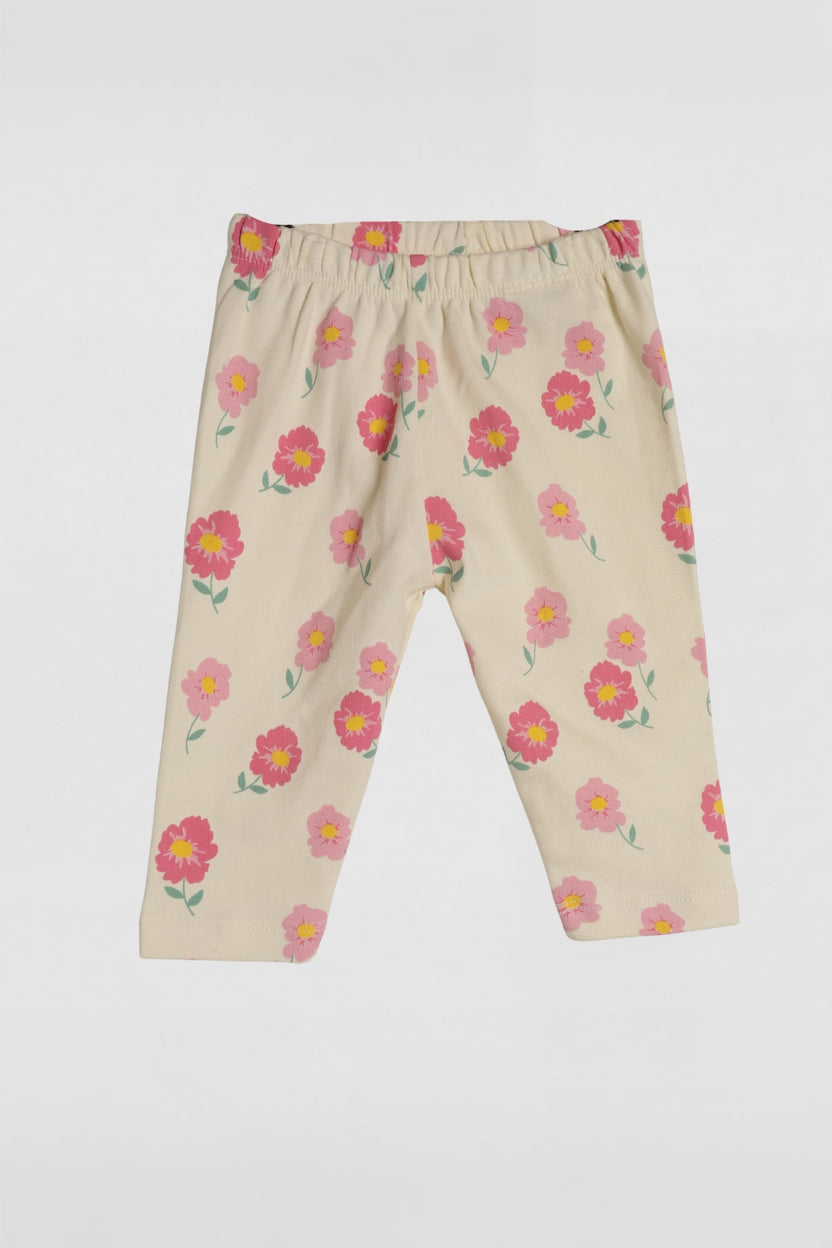 Infant Girls Cream Floral Print Co-ord Set - Image 4