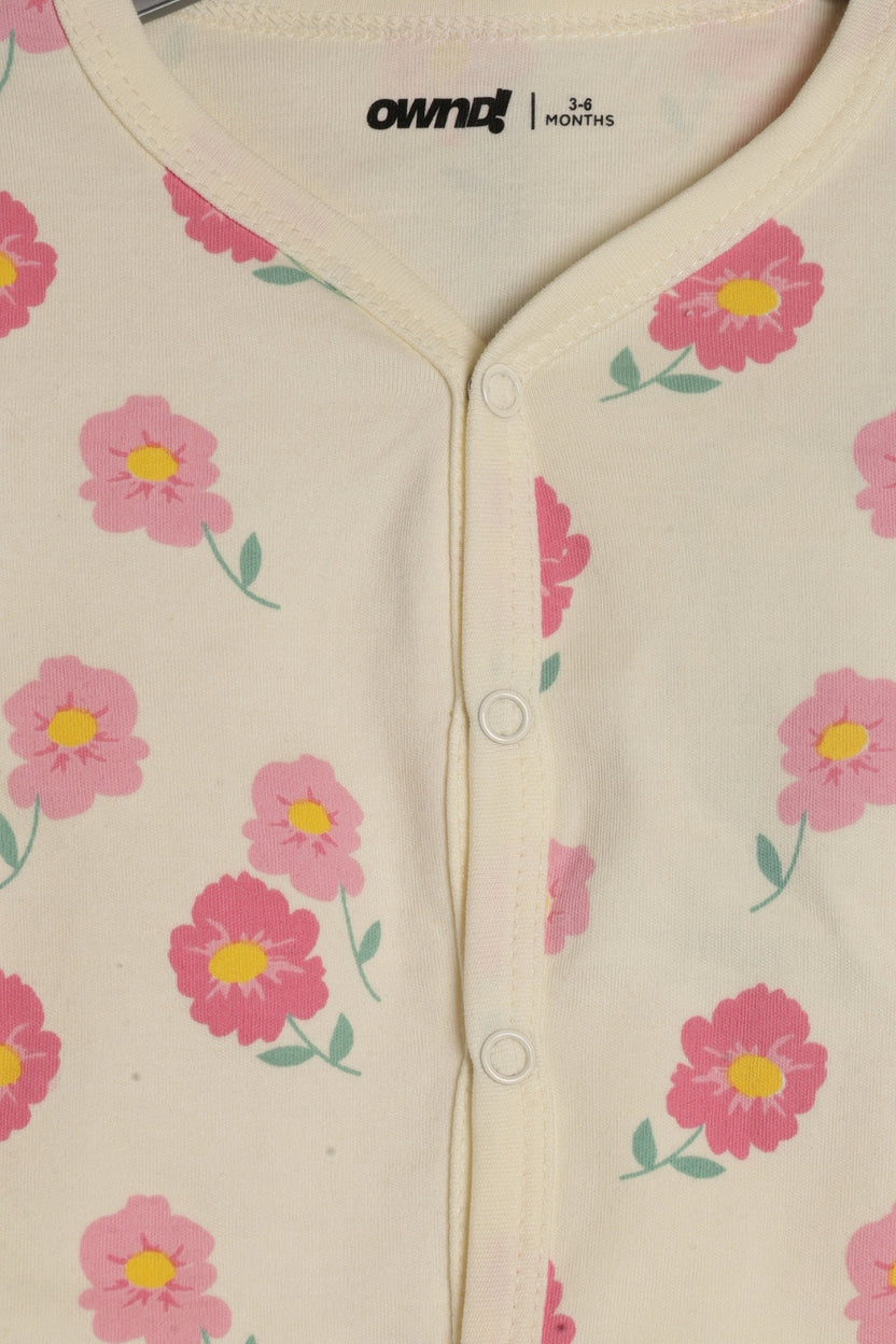 Infant Girls Cream Floral Print Co-ord Set - Image 6