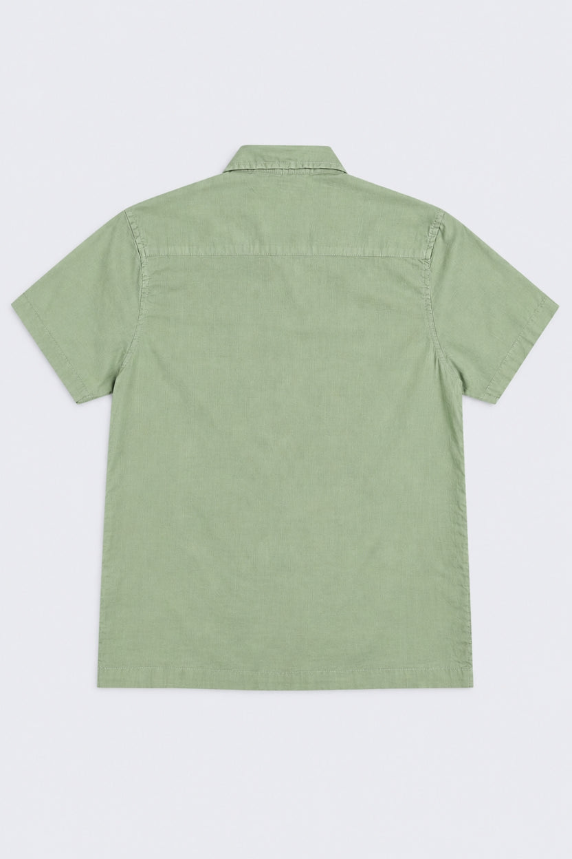 Tweens Boy Regular Fit Green Palm Print Resort Shirt - Image 3