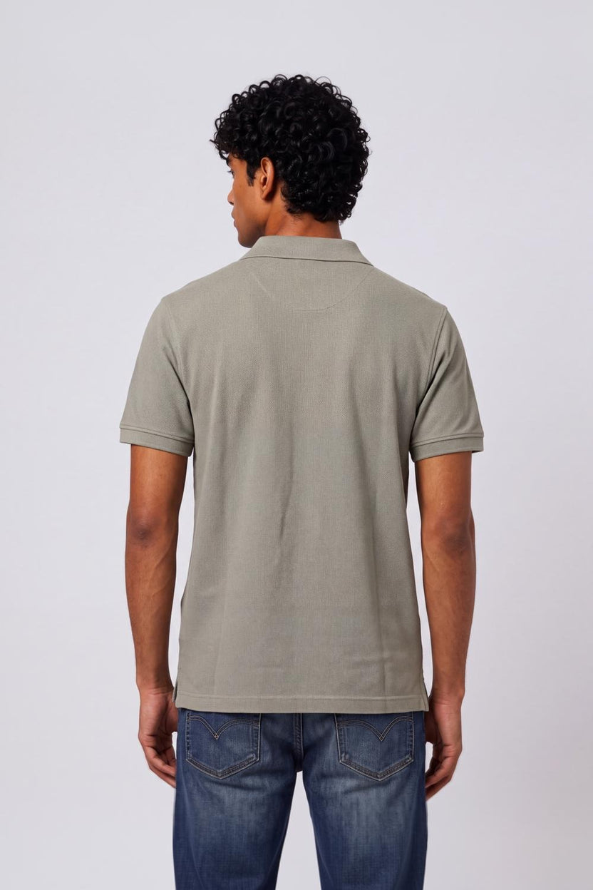 Mens Green Solid Polo T-Shirt - Image 5