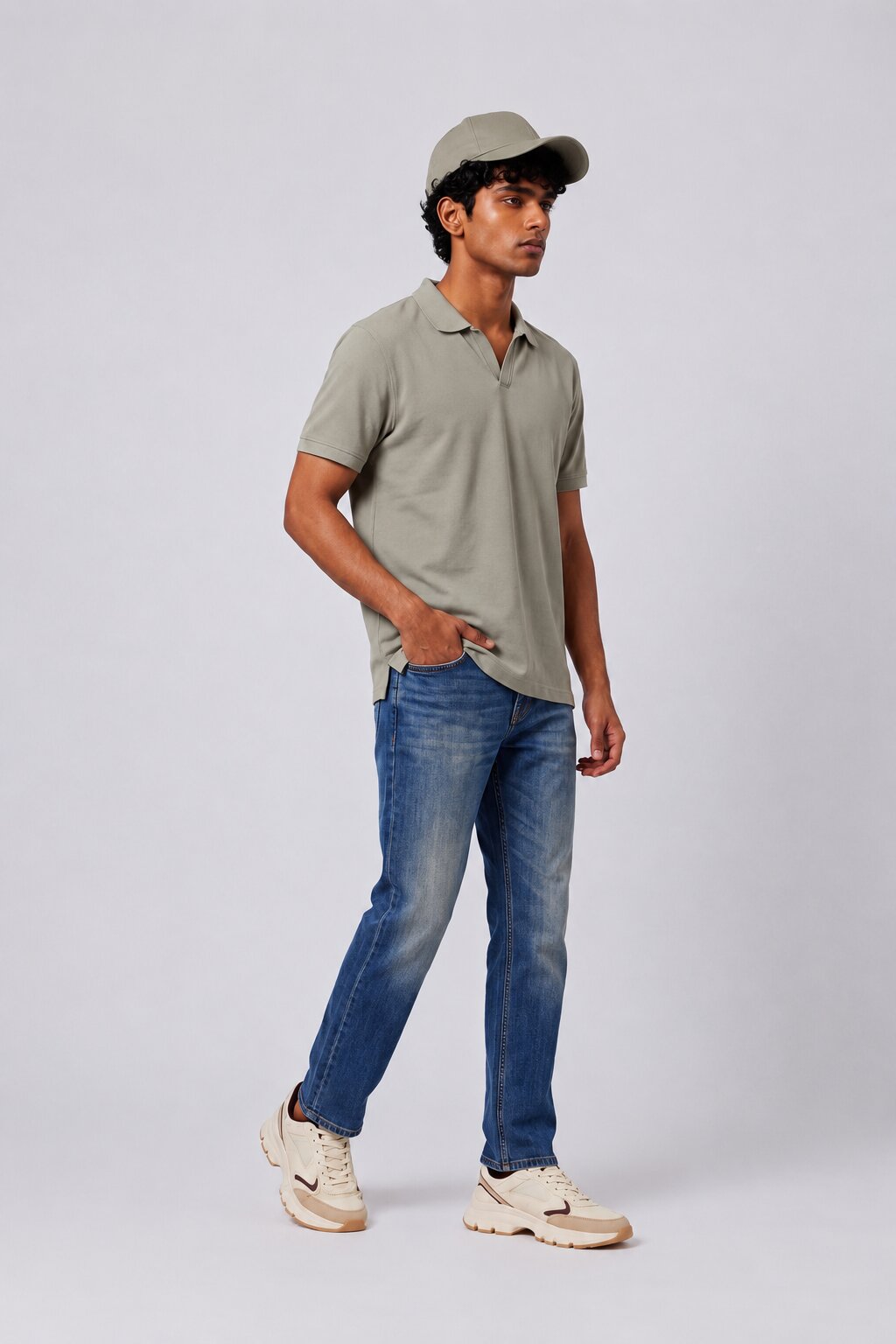 Mens Green Solid Polo T-Shirt - Image 7