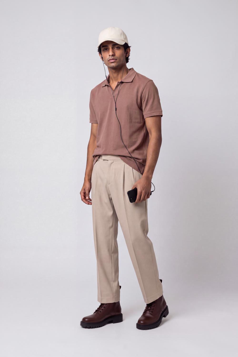 Mens Pink Solid Polo T-Shirt - Image 6