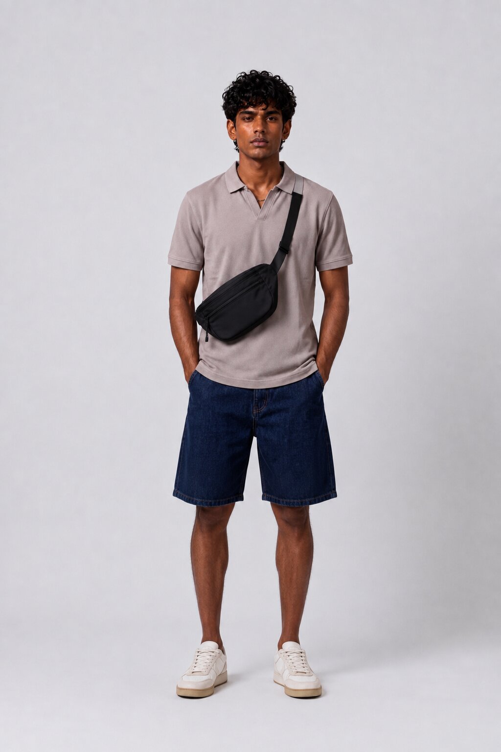 Mens Grey Solid Polo T-Shirt - Image 6