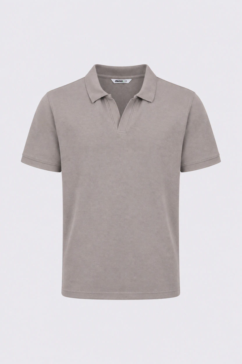 Mens Grey Solid Polo T-Shirt - Image 7
