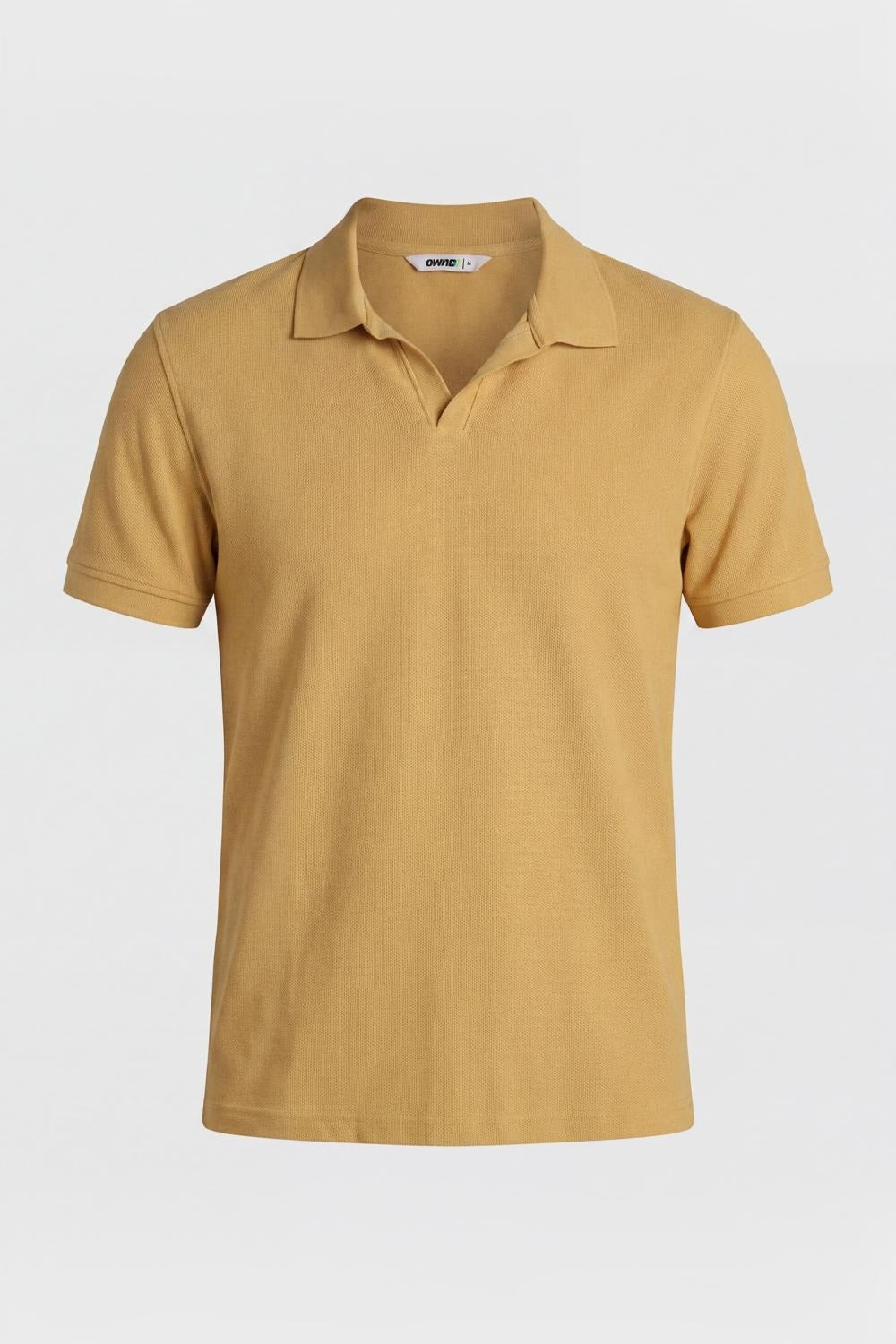 Mens Yellow Solid Polo T-Shirt - Image 7