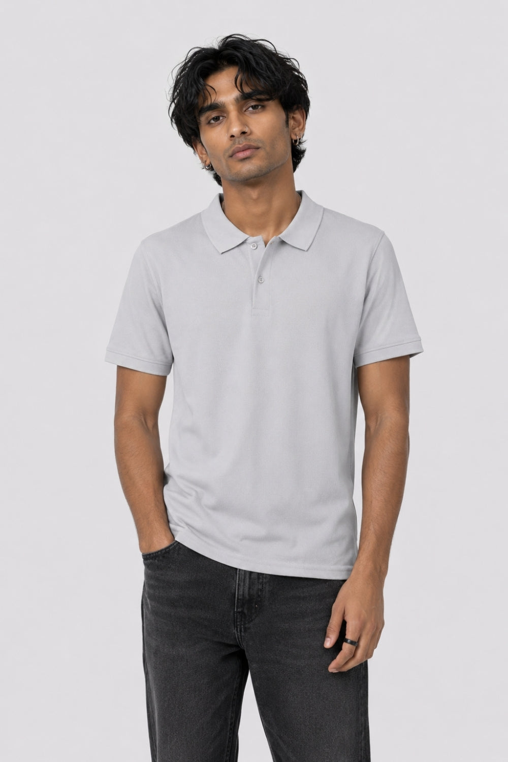 Mens Brown Light Blue Polo T-Shirt - Image 2