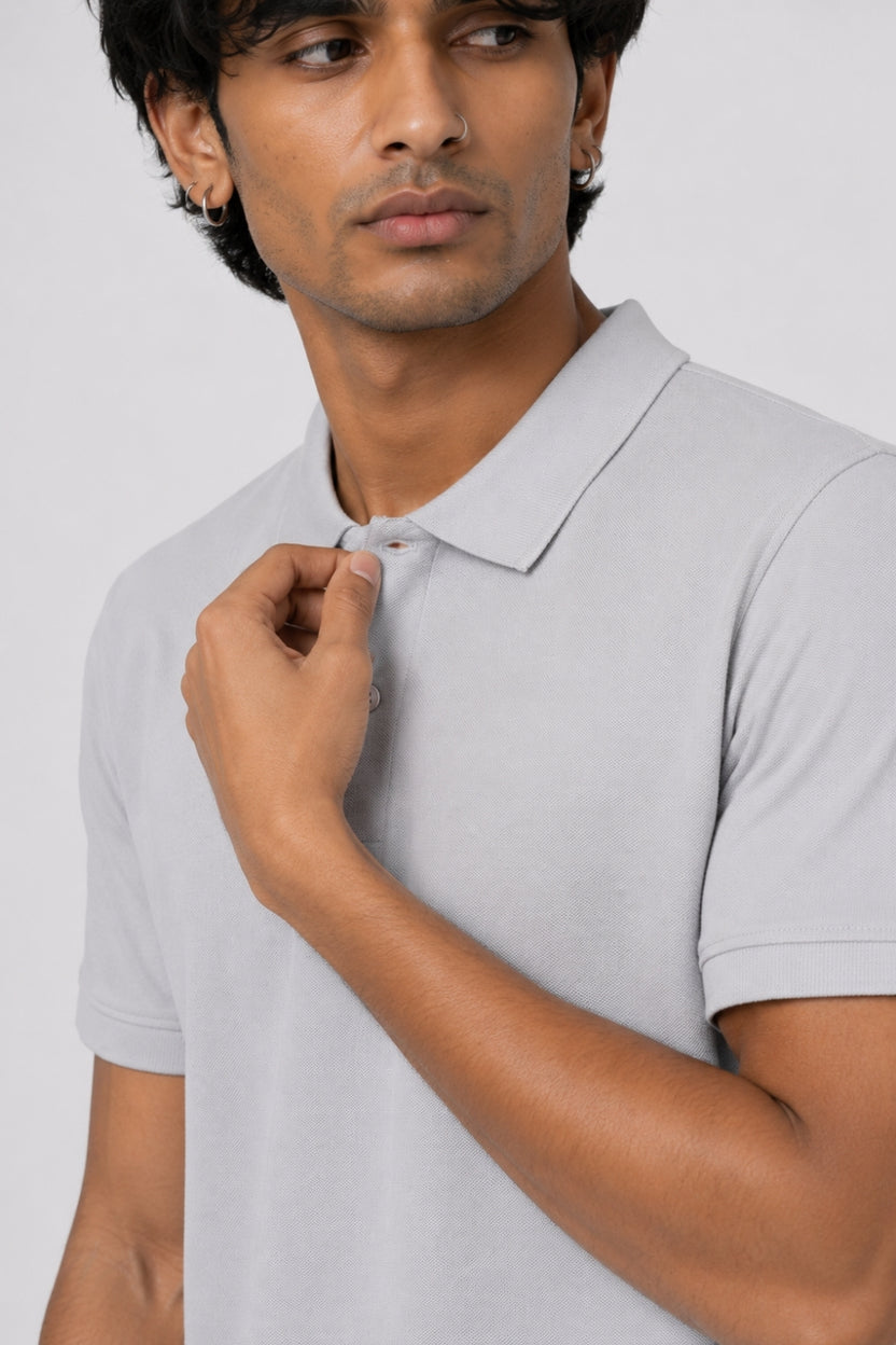 Mens Brown Light Blue Polo T-Shirt - Image 3