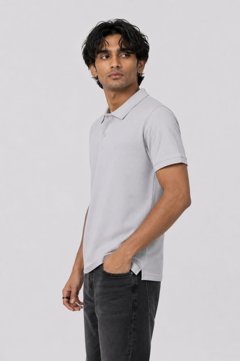 Mens Brown Light Blue Polo T-Shirt - Image 4