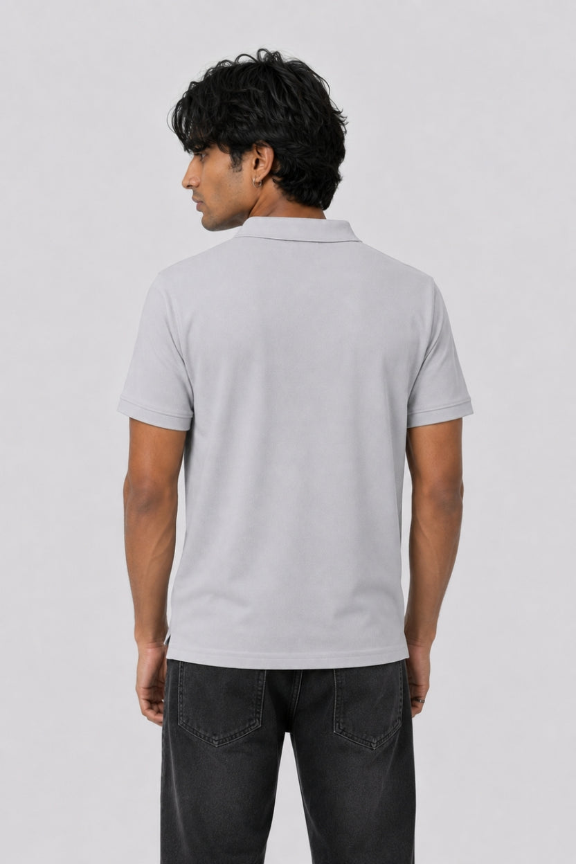 Mens Brown Light Blue Polo T-Shirt - Image 5