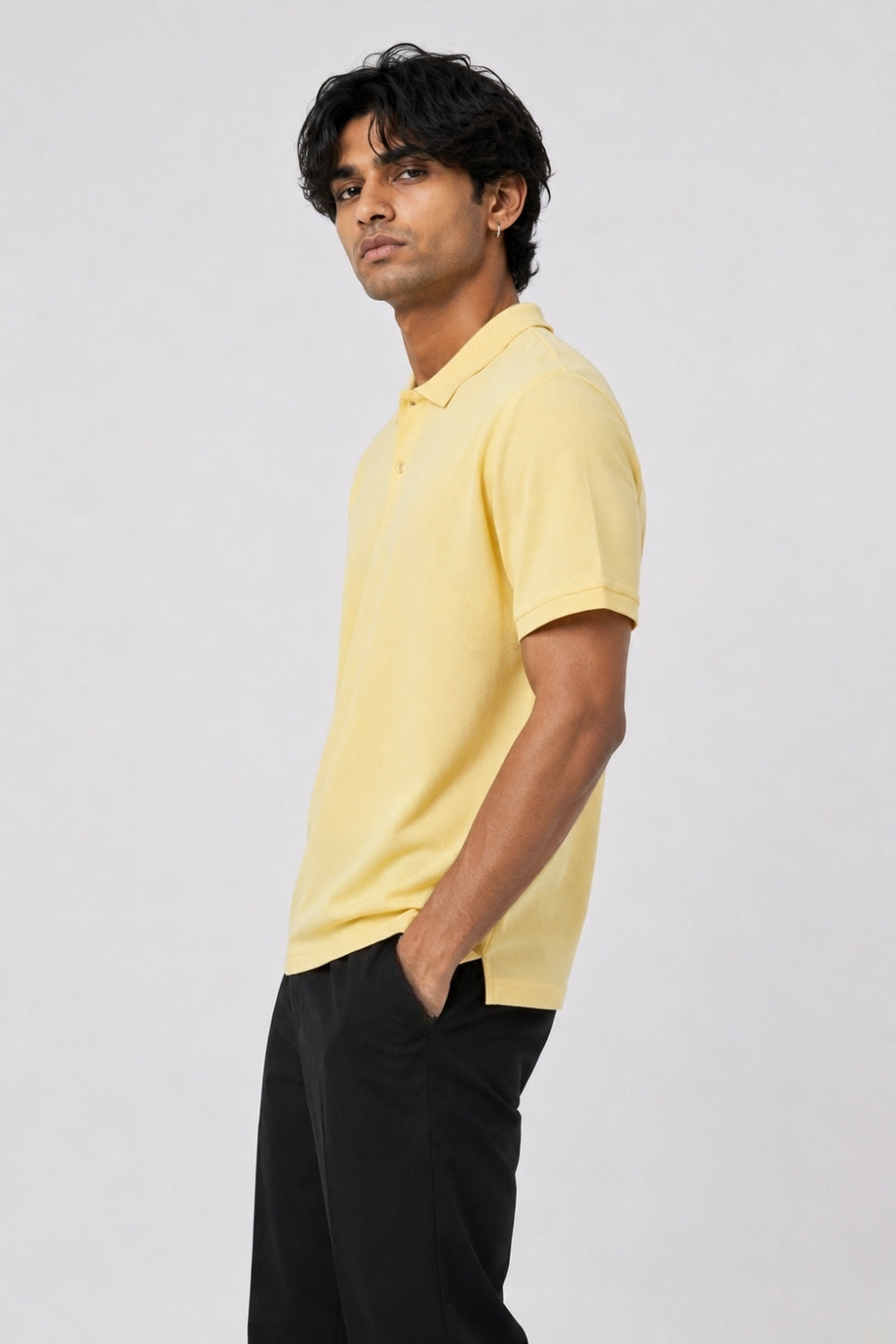 Mens Brown Yellow Polo T-Shirt - Image 4