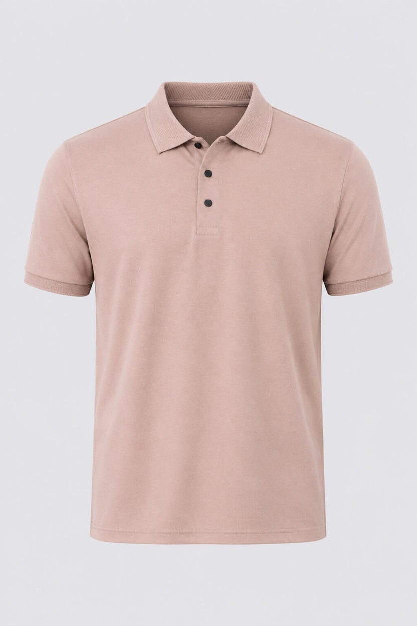 Mens Regular Fit Pink Solid Polo T-Shirt - Image 7