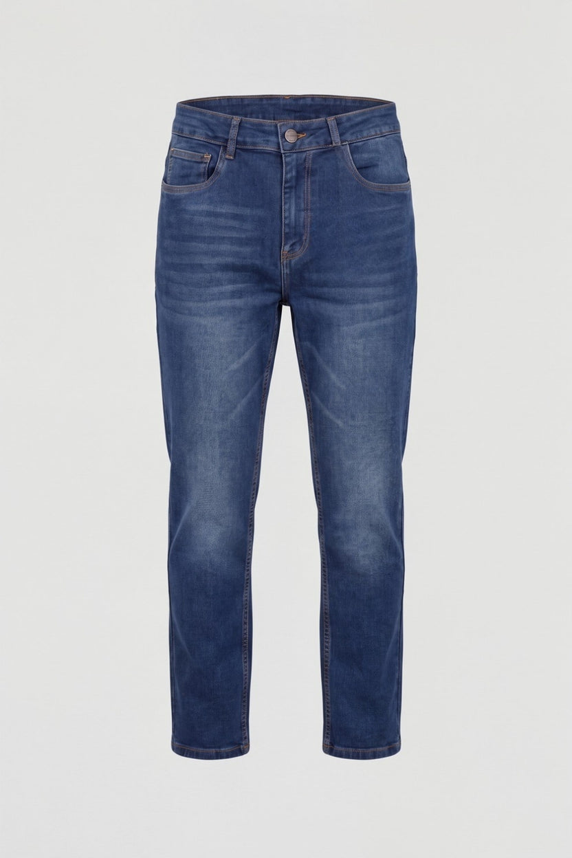 Mens Slim Fit Blue Solid Jeans - Image 7