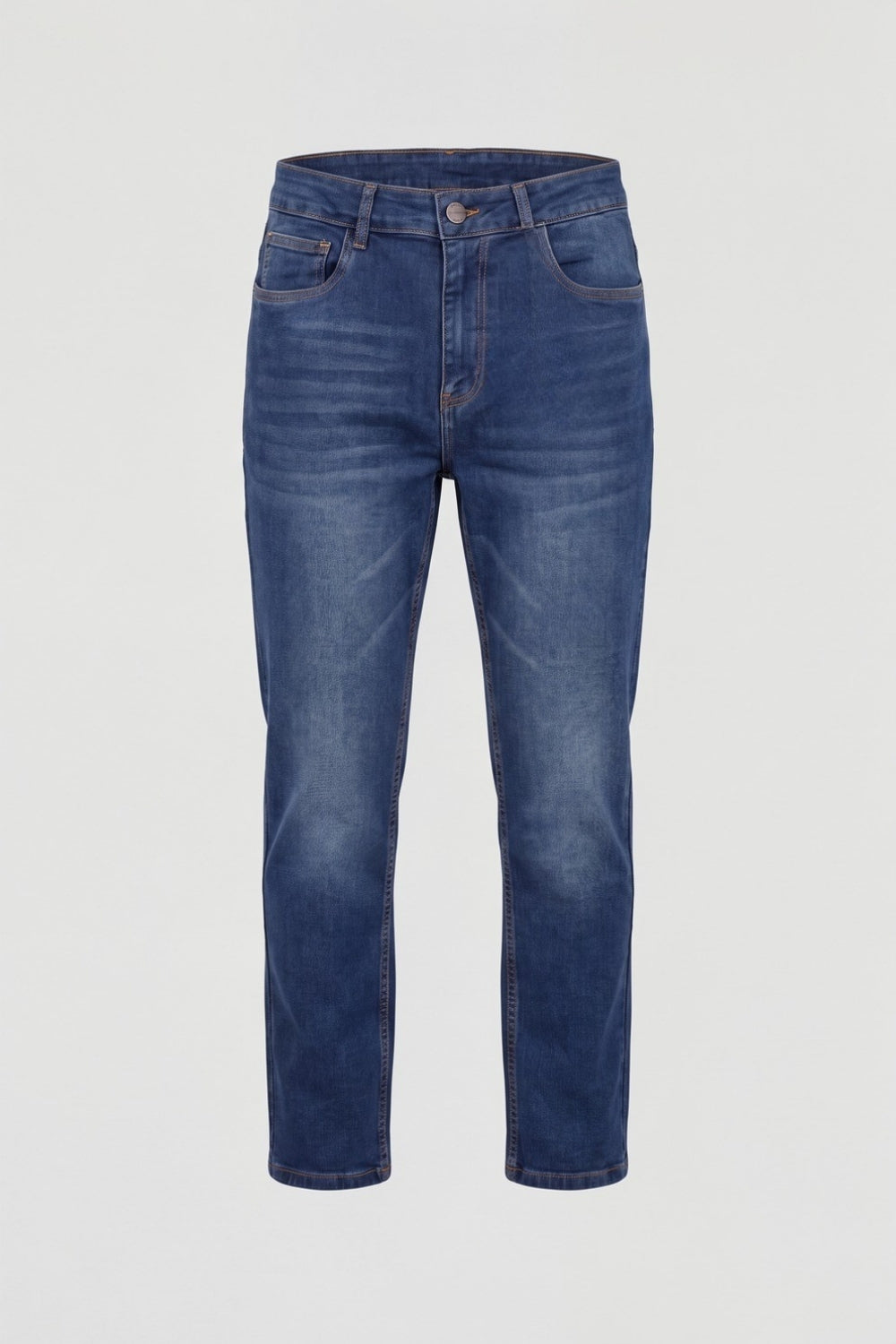 Mens Slim Fit Blue Solid Jeans - Image 7
