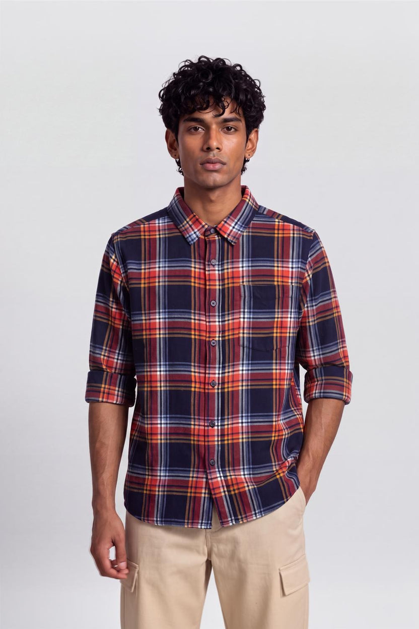 Mens Navy Essential Wear Regular Fit Shirt - Image 2
