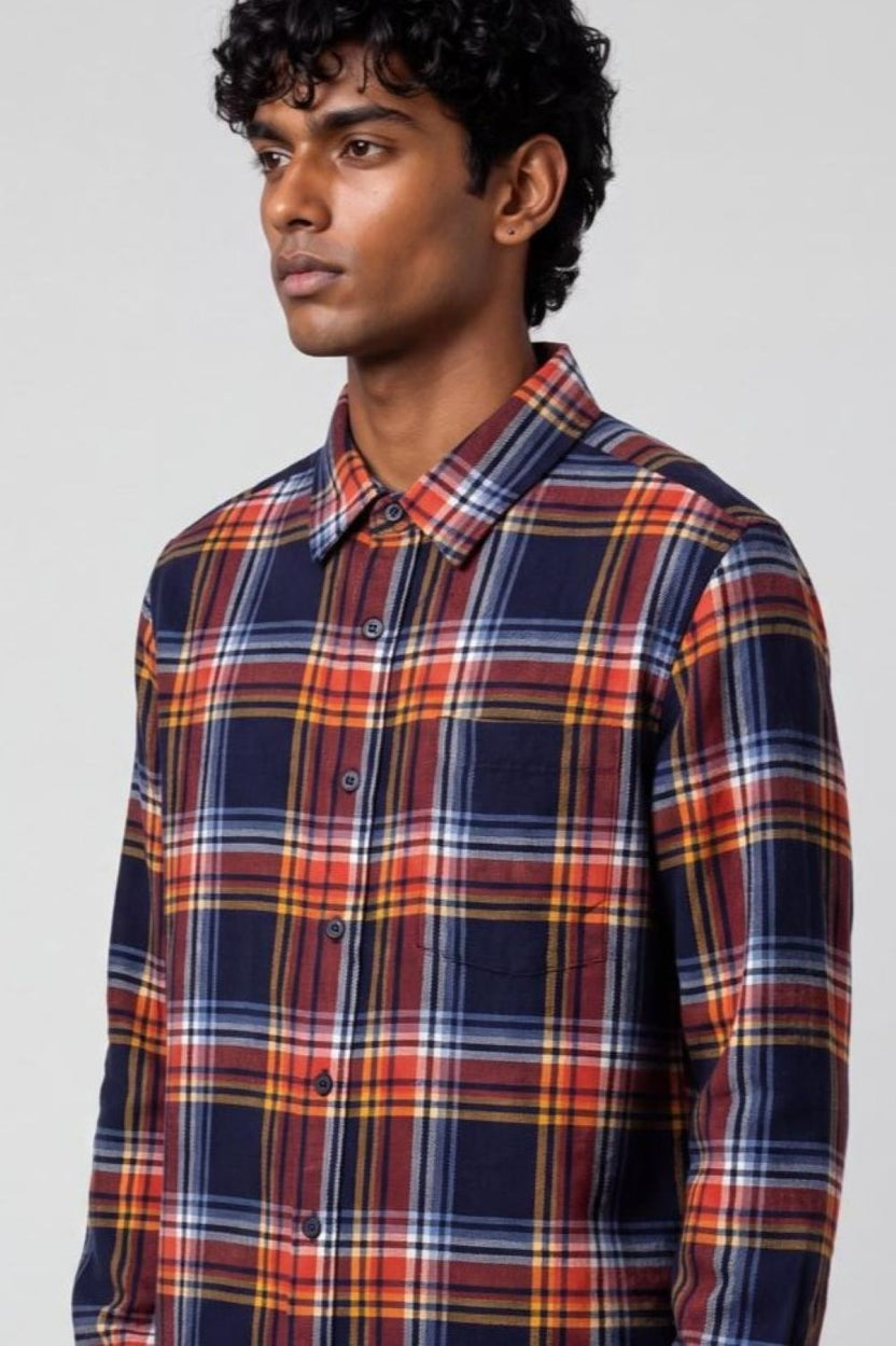 Mens Navy Essential Wear Regular Fit Shirt - Image 3