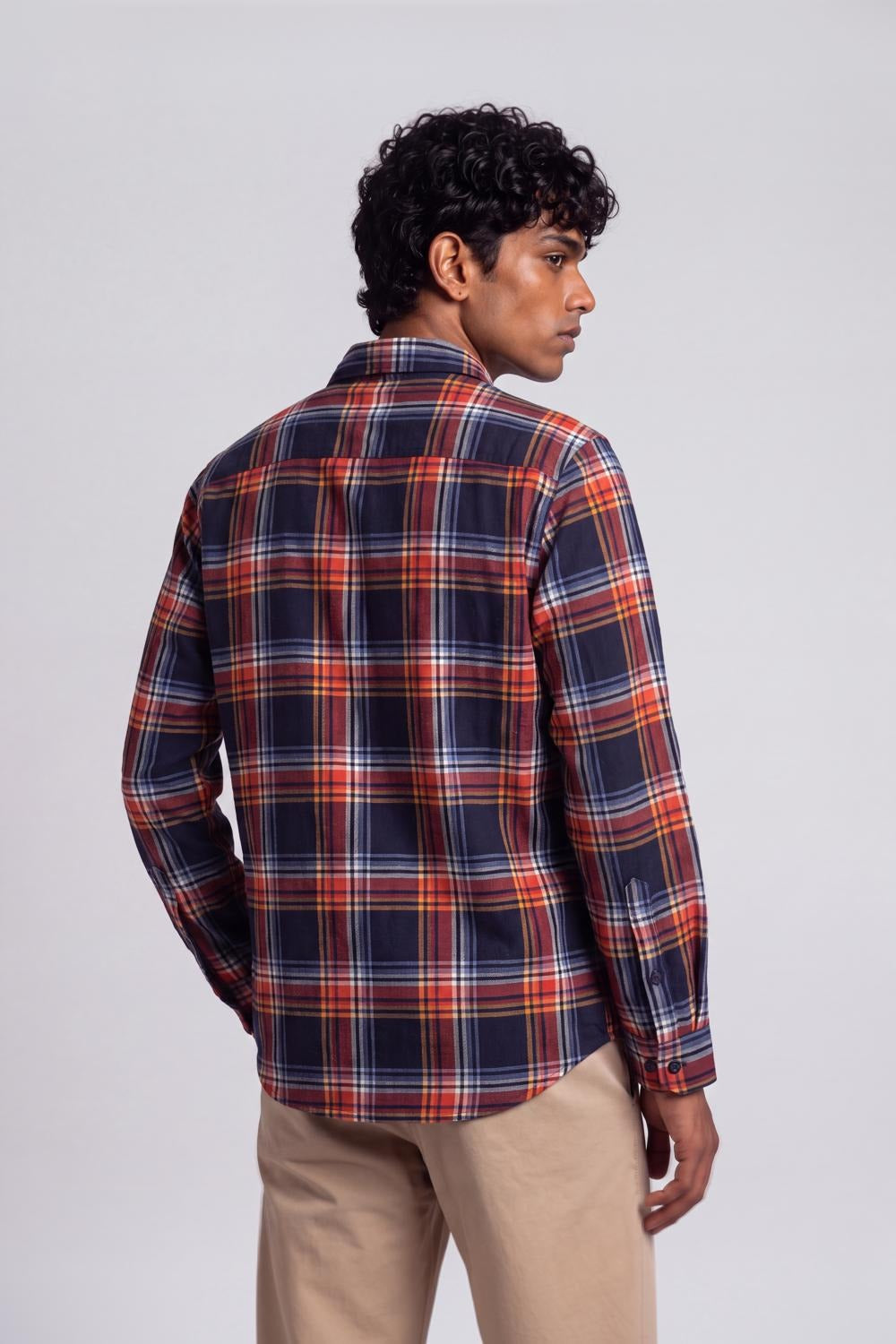 Mens Navy Essential Wear Regular Fit Shirt - Image 5
