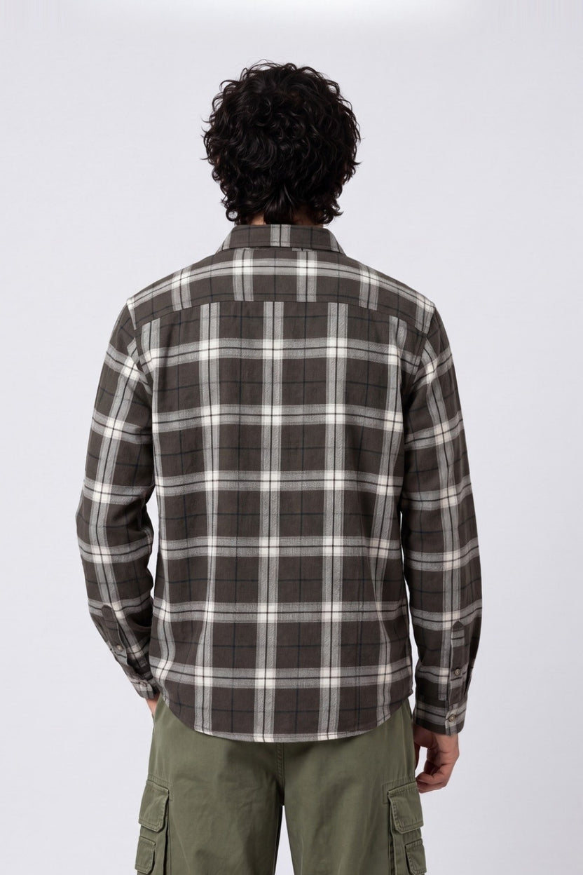 Mens Regular Fit Green Checked Casual Shirt - Image 5
