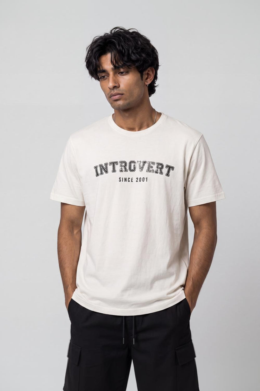 Mens Off White Typographic Printed T-Shirt - Image 2