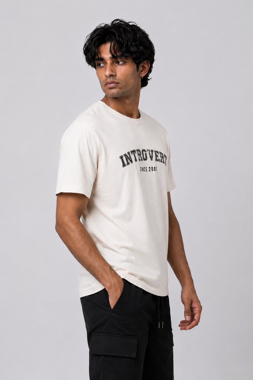 Mens Off White Typographic Printed T-Shirt - Image 4