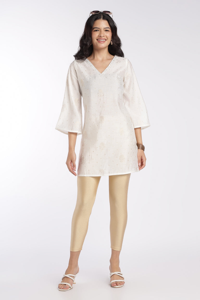 Womens Gold Ankle Length Leggings - Image 6