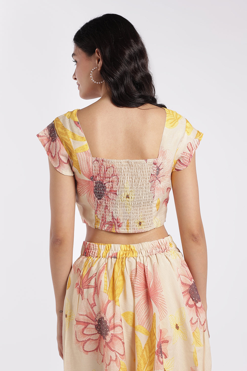 Womens Cream Regular Fit Crop Top - Image 5