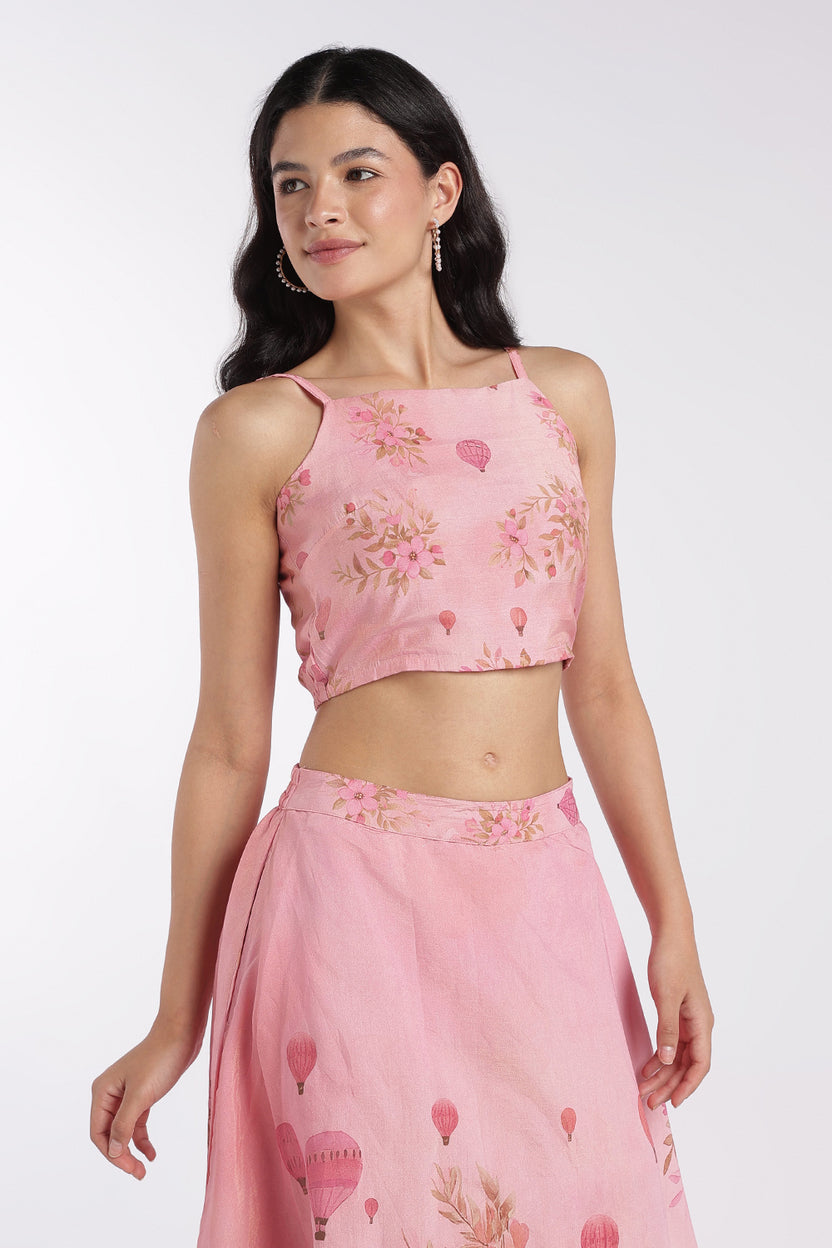 Womens Pink Regular Fit Crop Top - Image 4