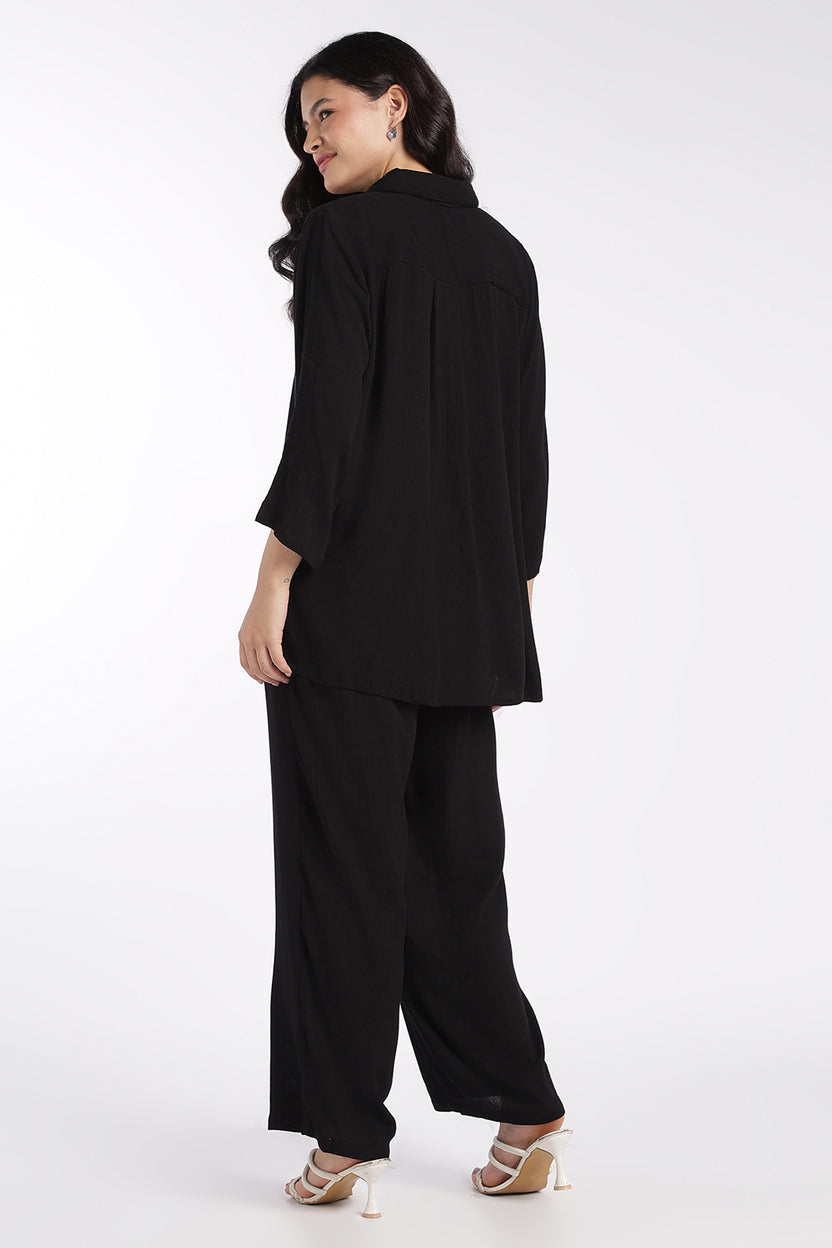 Womens Black Essential Wear Loose Fit Co-Ord Set - Image 5