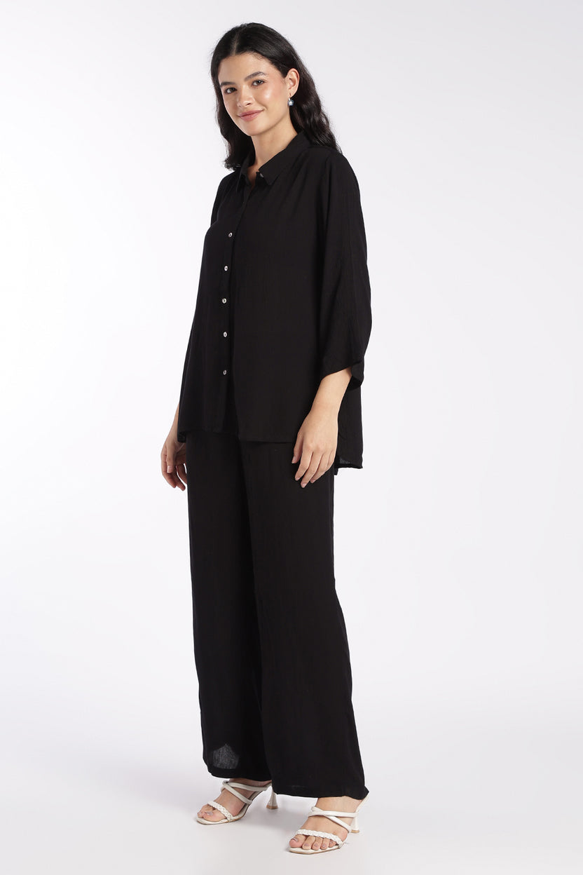 Womens Black Essential Wear Loose Fit Co-Ord Set - Image 6